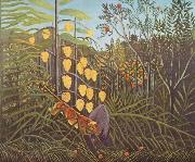 Henri Rousseau Struggle between Tiger and Bull painting
